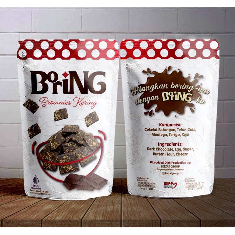 

Brownies Kering / Keripik Brownies / BORING Leezat Group (Standing Pouch)