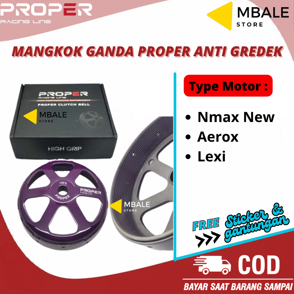 Mangkok Kampas Ganda Nmax New, Aerox, Lexi Original Mangkok Ganda Proper Racing Line