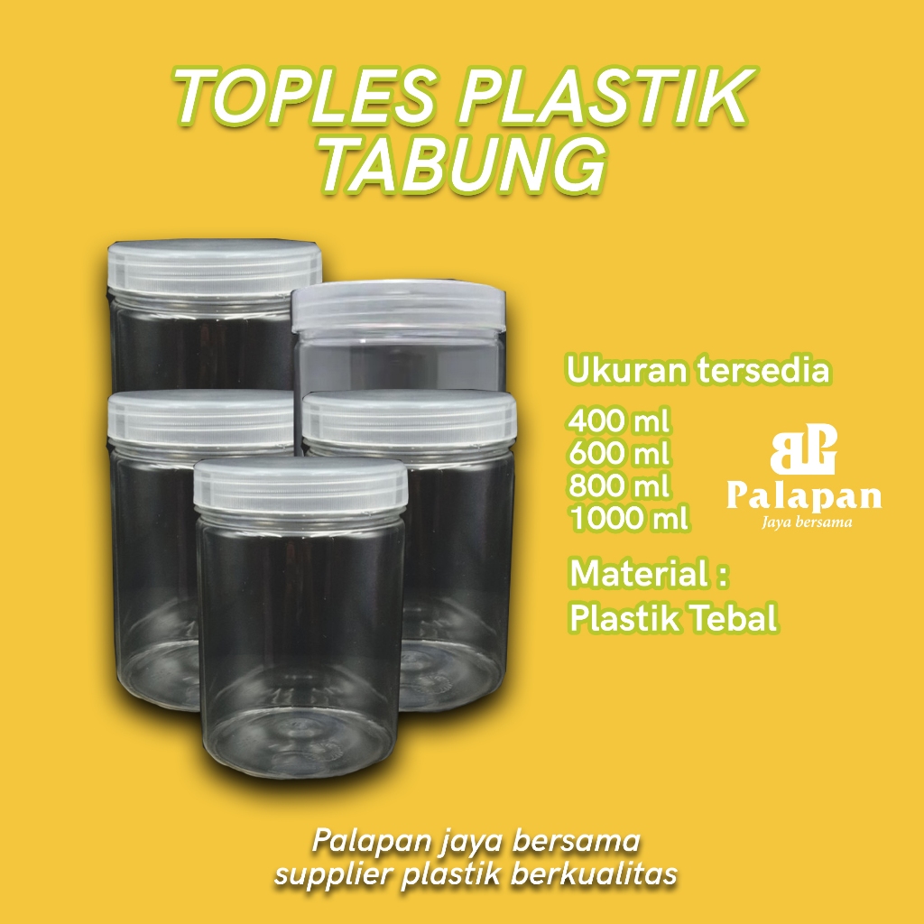 Toples Tabung 400ml/600ml/800ml / toples kue 400ml 600ml 800ml / toples plastik tabung / toples maka