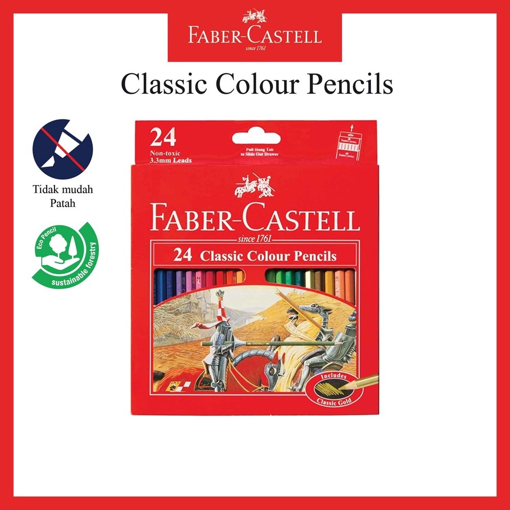 

KODE B68O Pensil Warna Faber Castell 24 Warna Classic Colour Pencil Ukuran Panjang