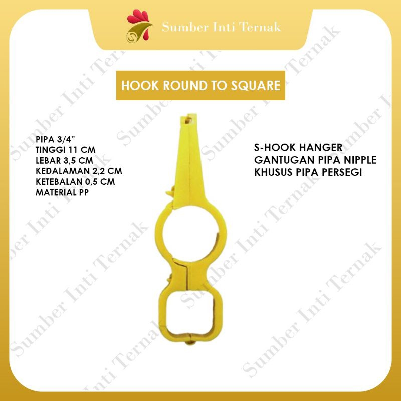 Hanger / Hook - Gantungan Pipa Nipple Kotak - Alat Ternak Ayam Unggas