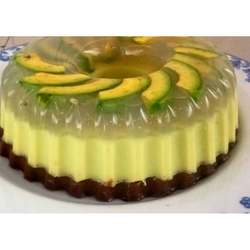

DAPUR MELISHA || Puding Buah Alpukat Kaca Lapis Cokelat PREMIUM RENDAH GULA 15cm 20cm 23cm HALAL Hampers Pudding