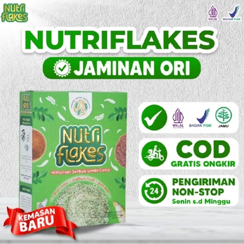 

[FREE GIFT] Nutriflakes 280 gr sereal sehat umbi Garut atasi asam lambung /gerd original 100%