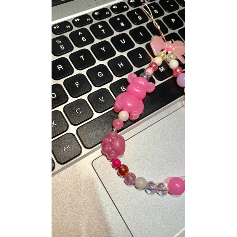 Strap Phone  DIY MOTE AKRILIK PINKISH AESTHETIC / Gantungan HP /Phone Strap / Strap HP / Gantungan H
