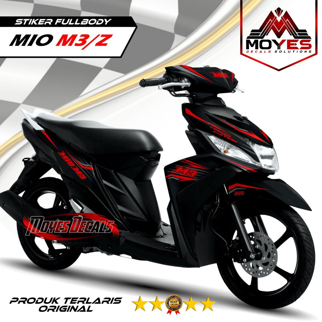 COD Decal Stiker Mio m3 Full Body - Stiker Motor Mio Lis merah Motip Bunglon 3