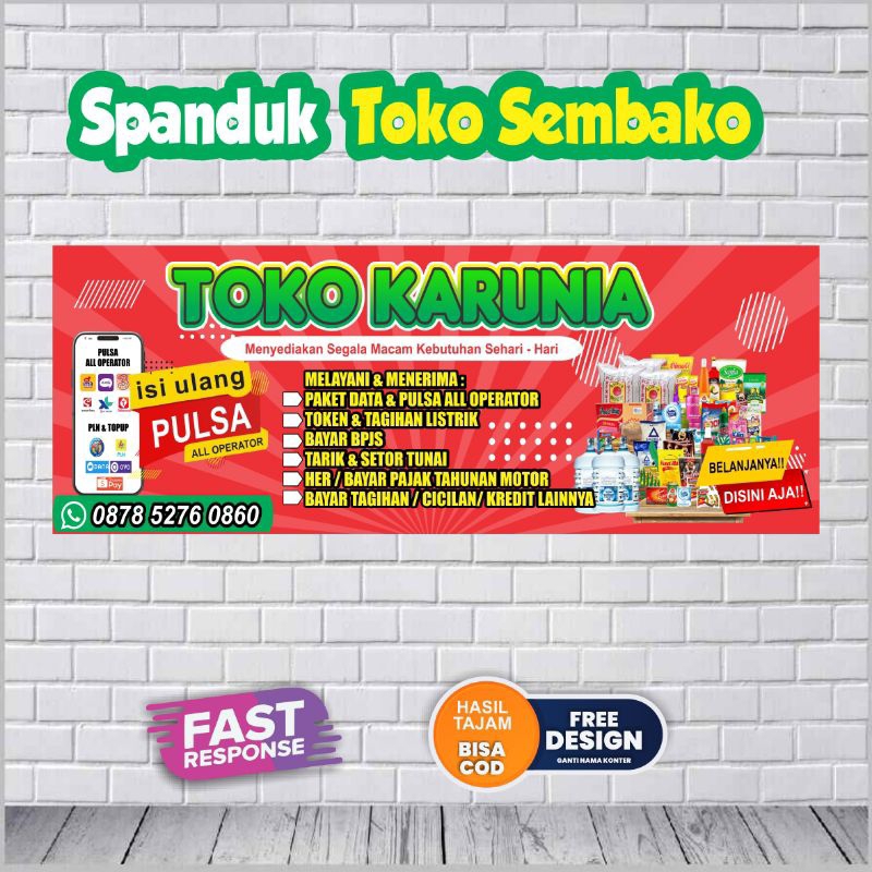 Spanduk / Baner Toko sembako Custom