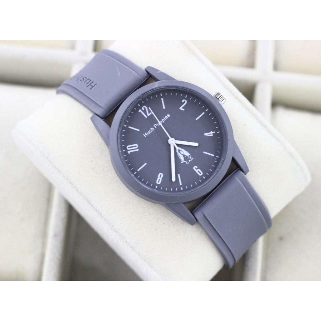 Jam Tangan Wanita Hush Puppies Analog Tali Rubber 3519K Free Box & Baterai Cadangan