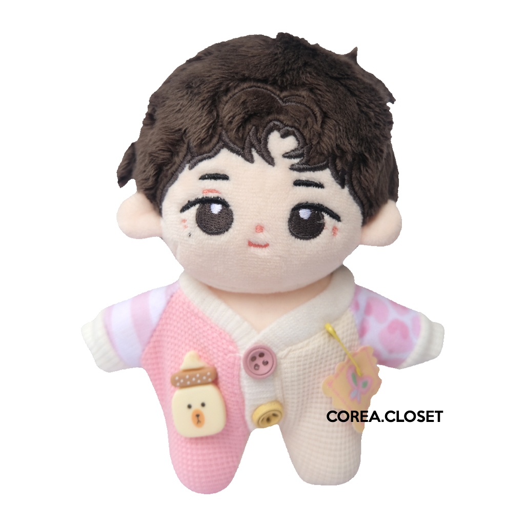 READY STOCK 10cm denimalz skzoo mini doll clothes -  Baby jumpsuit clothes - pink version  2 boneka 