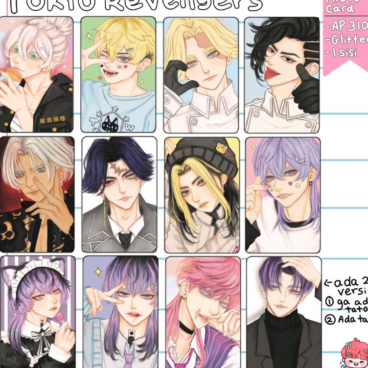 Dijamin Baru Tokyo Revengers Photocard Pc Anime Glitter