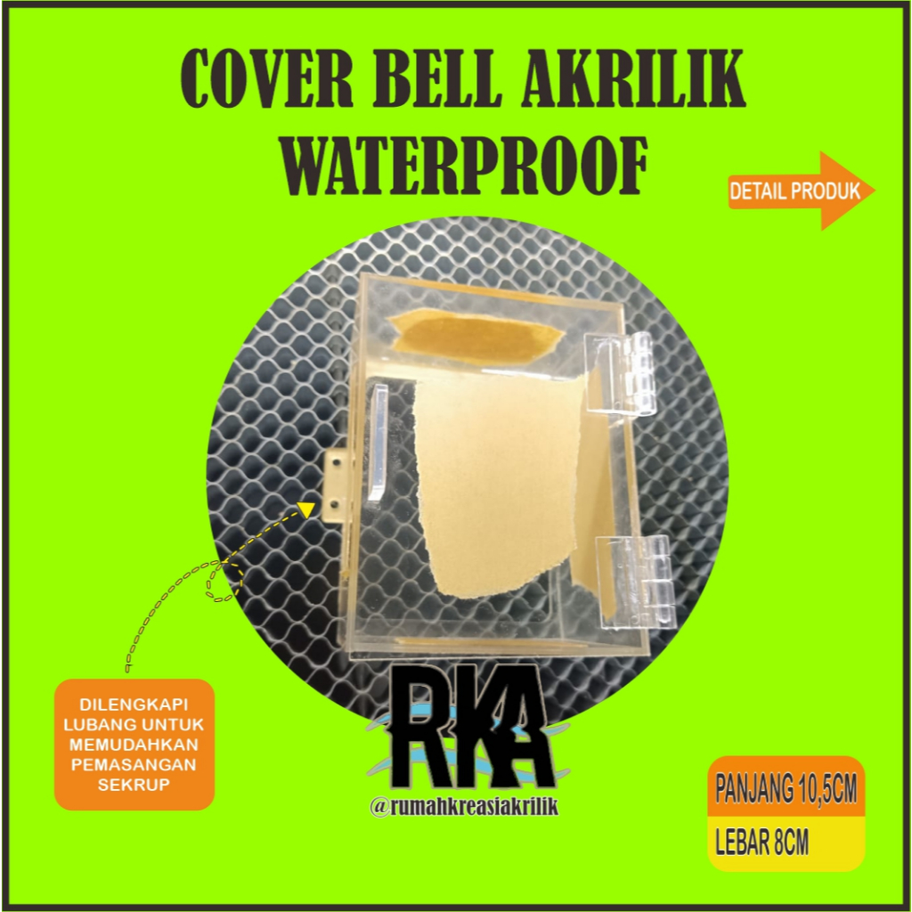 COVER BELL AKRILIK WATERPROOF CASE BELL ALARM RUMAH ANTI AIR PELINDUNG BELL AKRILIK