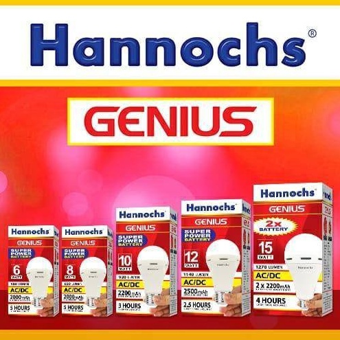 Bohlam Emergency Hannochs Genius Lampu Emergency Hannochs Bohlam LED Bulb Hannochs Lampu LED Hannoch