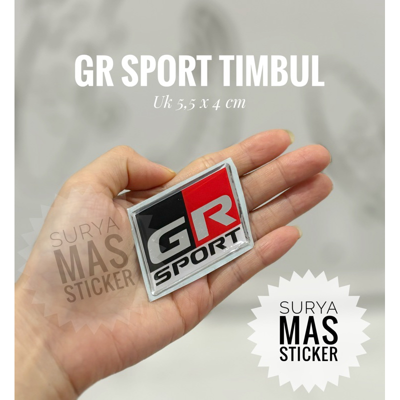 stiker logo gr sport timbul mobil