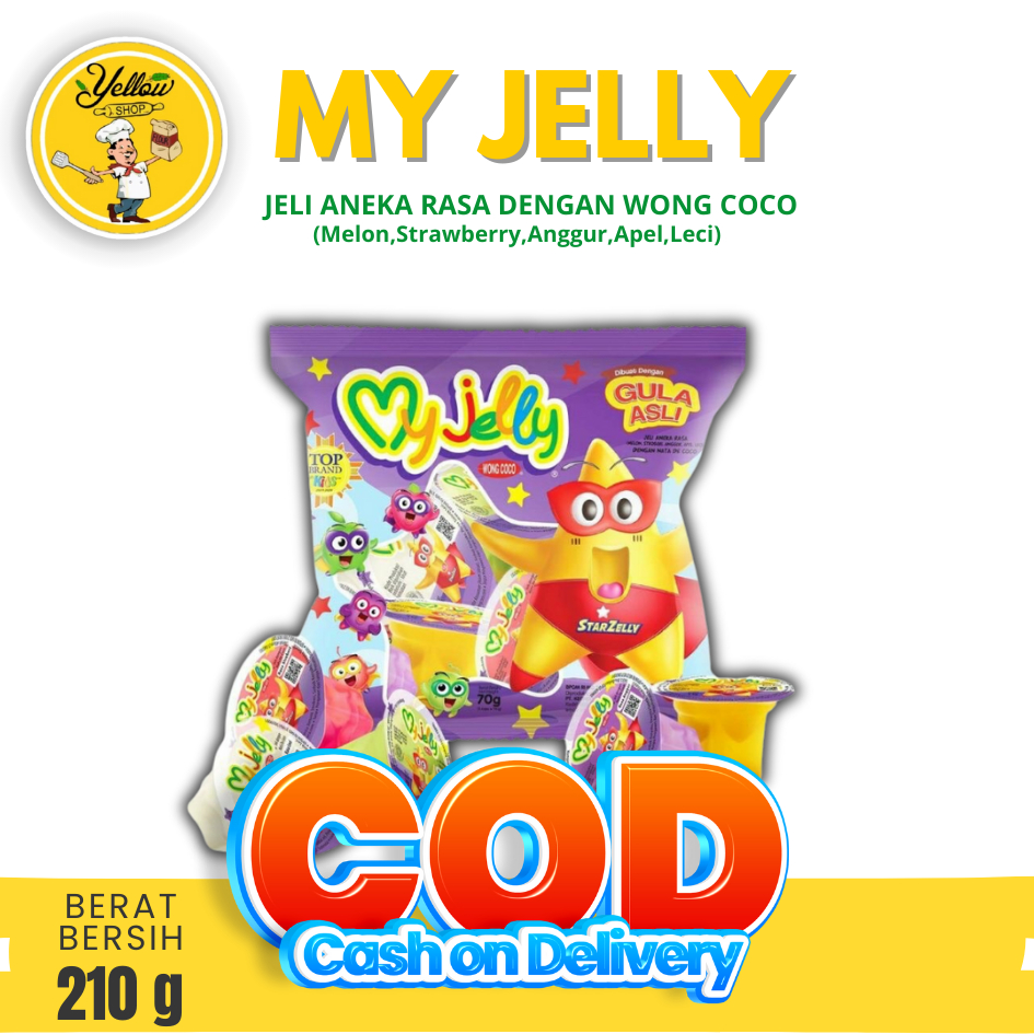 

MY JELLY 210GR JELI ANEKA RASA DENGAN WONG COCO ISI 15 CUPS