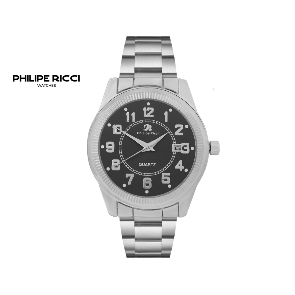 PhiLipe Ricci Jam Tangan Pria Rantai Kecil Keren Simple Hitam Original Trendy 8060C Free Baterai