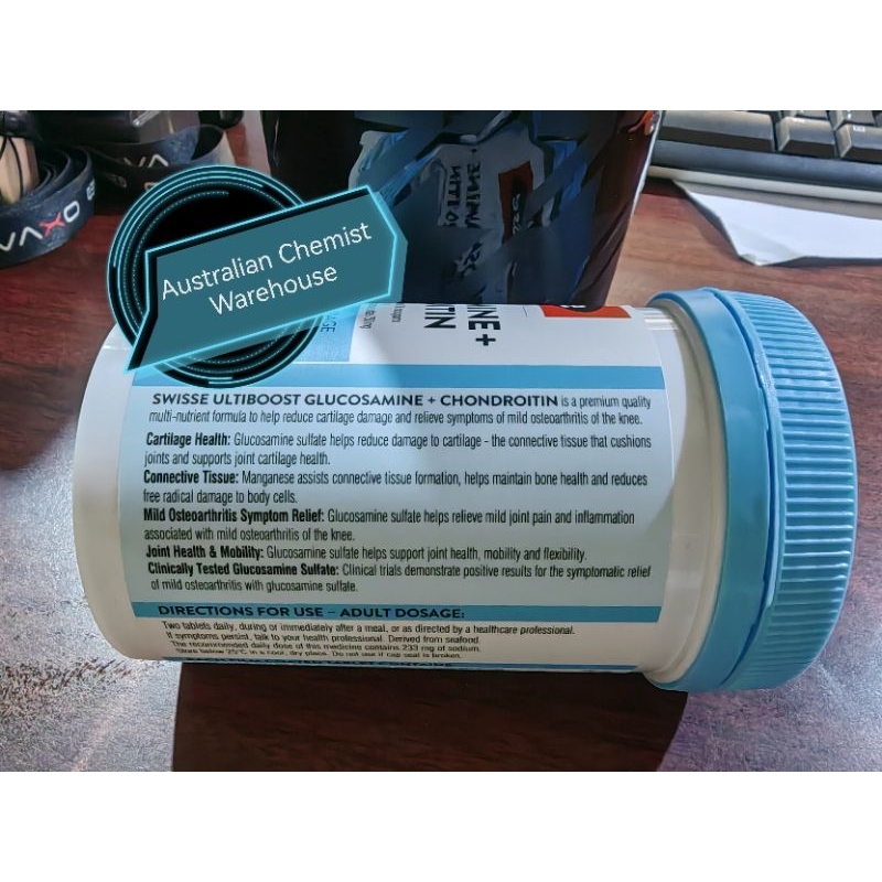 Swisse Ultiboost GLUCOSAMINE + CHONDROITIN 90 Film Coated Tablets - Made in Australia