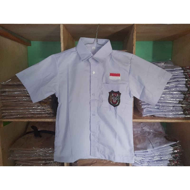 Seragam atasan SD lengan pendek laki-laki bahan oxford premium
