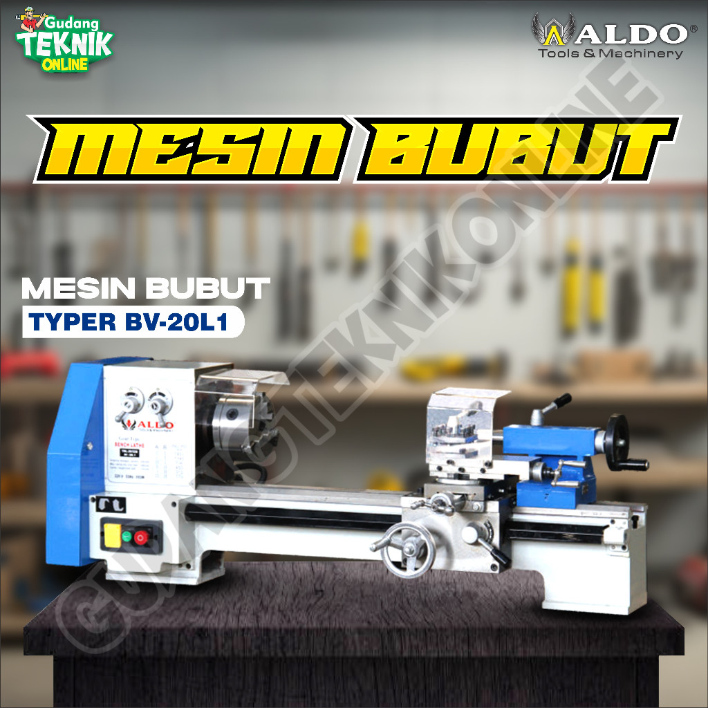 Mesin Bubut Besi Mini ALDO BV 20L1 / Variabel Speed Bubut duduk ALDO BV20L1 - BV-20L1 ALDO
