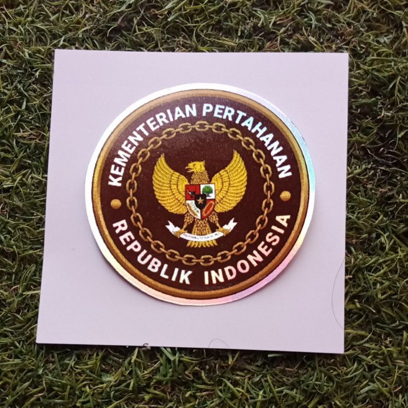 

stiker hologram glossy/stiker KEMHAN/KEMENTRIAN PERTAHANAN/stiker unik