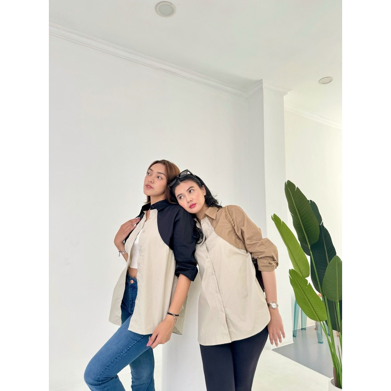 Solana Oversize Kemeja/ Kemeja hijab - non hijab / Casual look / Kemeja Wanita