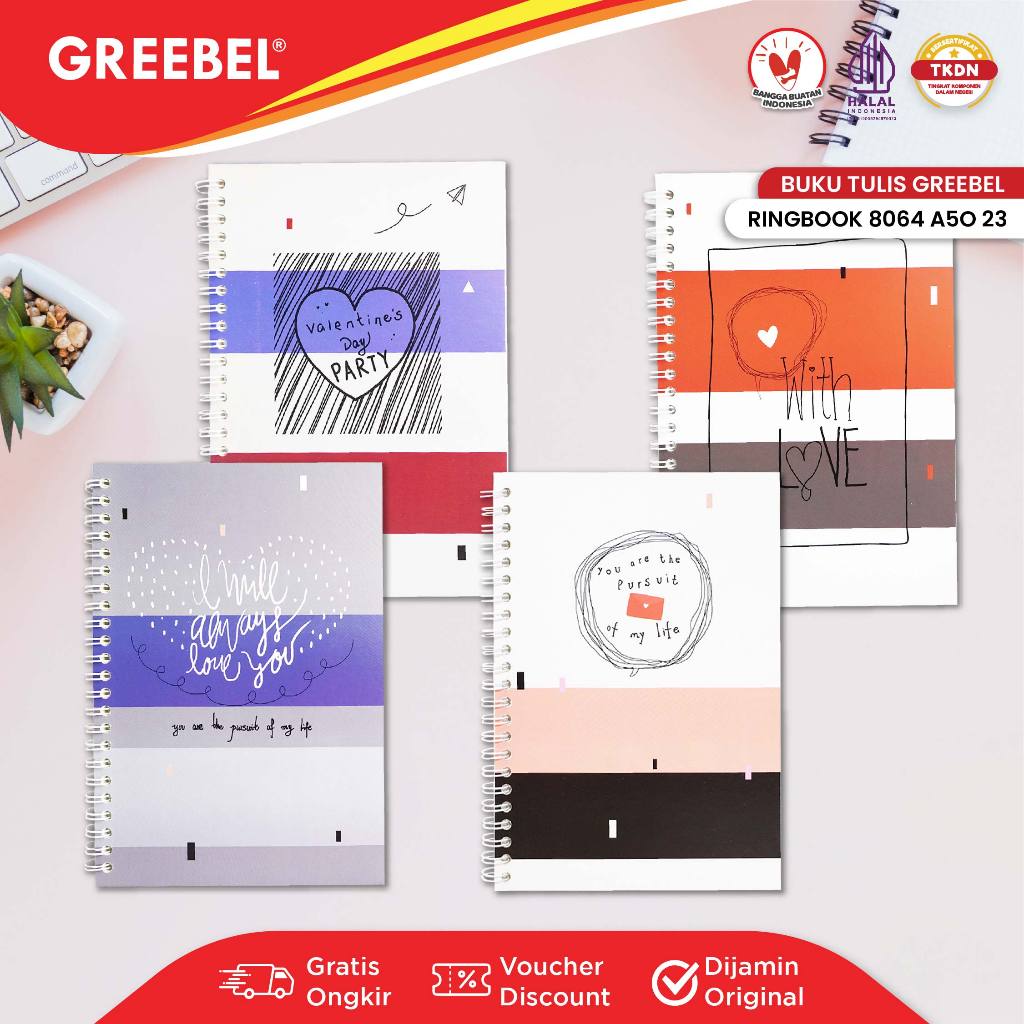 

GREEBEL Notebook Buku Tulis Ring (RING BOOK 8064 A5C 23) / Buku Tulis Catatan Notebook Buku Ring