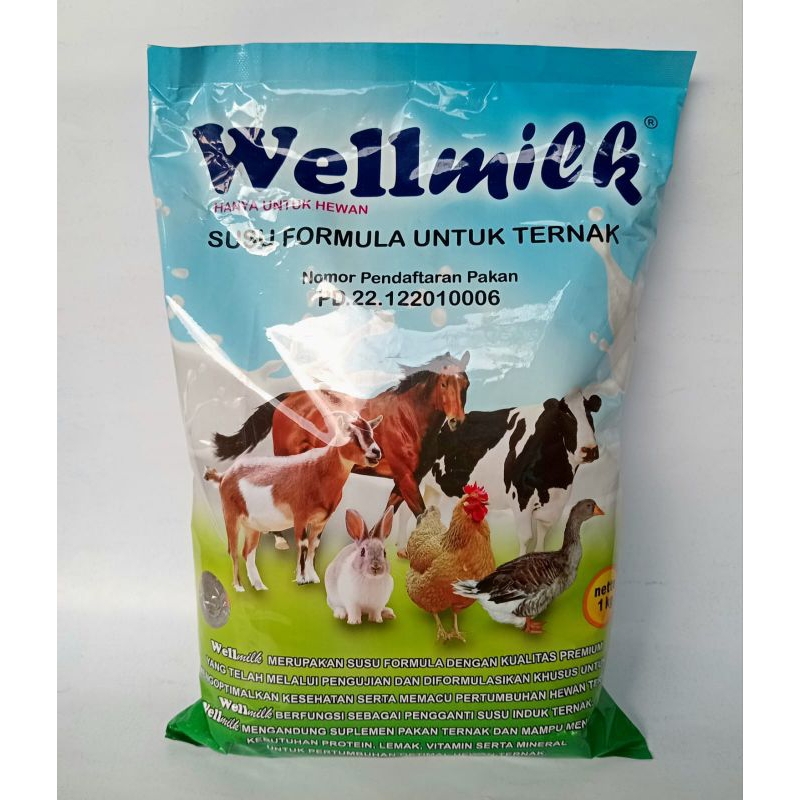 WELLMILK 1 KG SUSU FORMULA HEWAN Pengganti susu Indukan hewan ternak