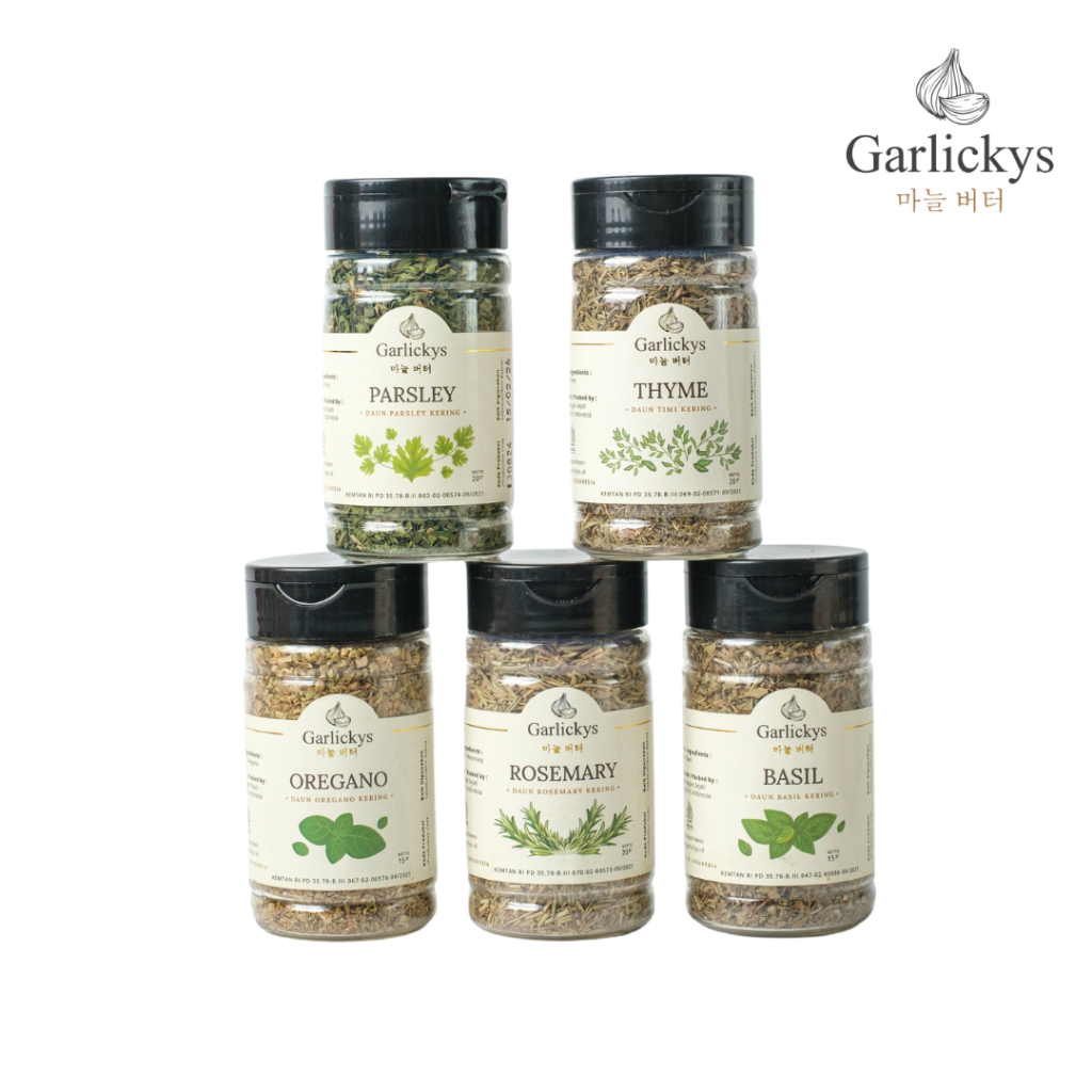 

GARLICKYS Bumbu Dapur Bubuk Oregano Parsley Rosemary Thyme Basil Origano Bubuk Kering Italian Herbs Seasoning Bumbu Dapur Premium Quality