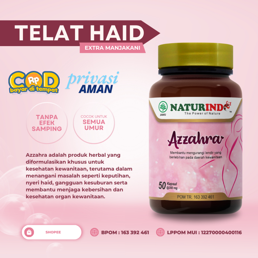 Obat Telat Datang Bulan Haid Tidak Lancar Nyeri Haid Menstruasi Telat Haid Azzahra NaturindoFit