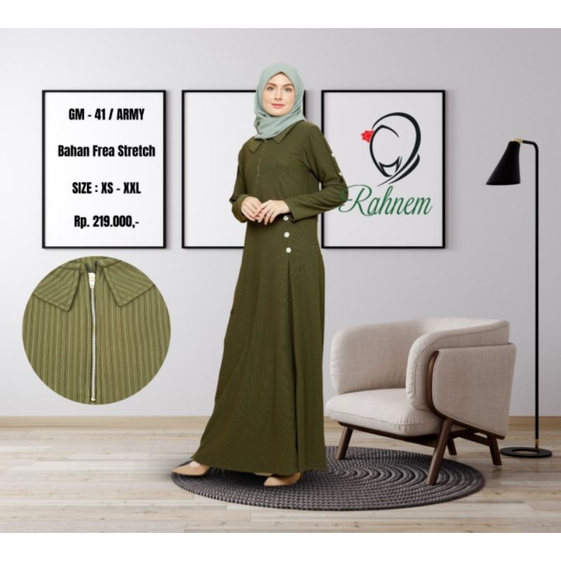_HilyaCollection_ GAMIS RAHNEM TERBARU GM41 ARMY