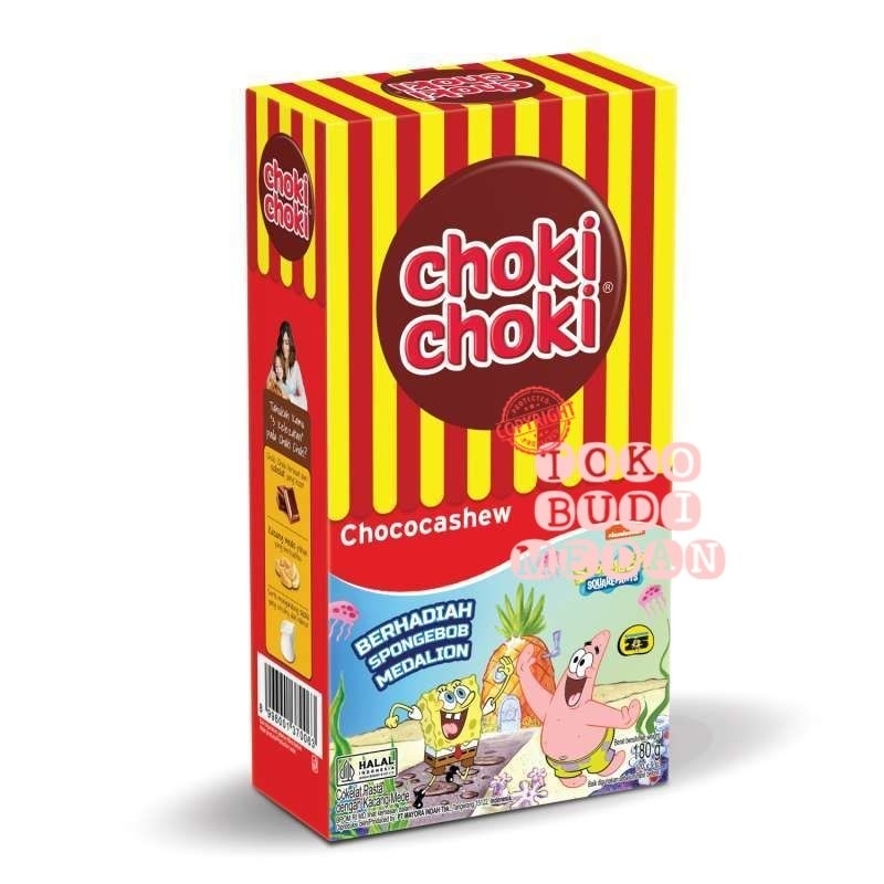 

Choki Choki Spongebob dapat Medallion Pasta Cokelat Snack HALAL isi 20pcs