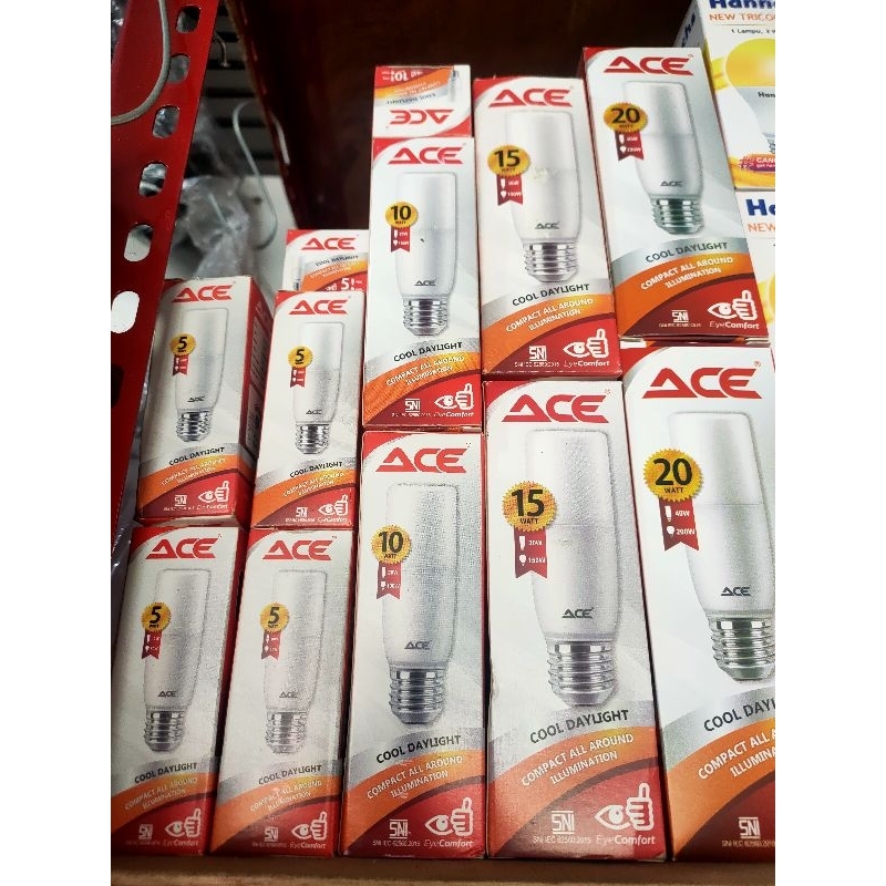 Lampu Bohlam LED Stick ACE 5watt 10 watt 15watt 20watt ACE Led stick bulb