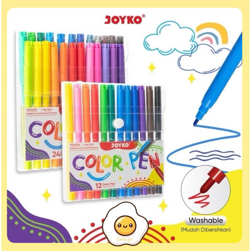 

Spidol Warna Joyko / Color Brush Pen Pena Kuas Warna Joyko CLP-47 Color/SPIDOL 12 dan 24 WARNA JOYKO