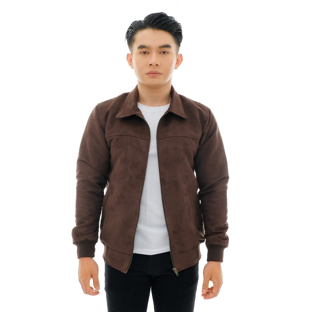 Brofash Jaket Bomber Kerah Suede Pria Cowok Dewasa Keren Kece Terbaru Original 100% Branded Terbaru 