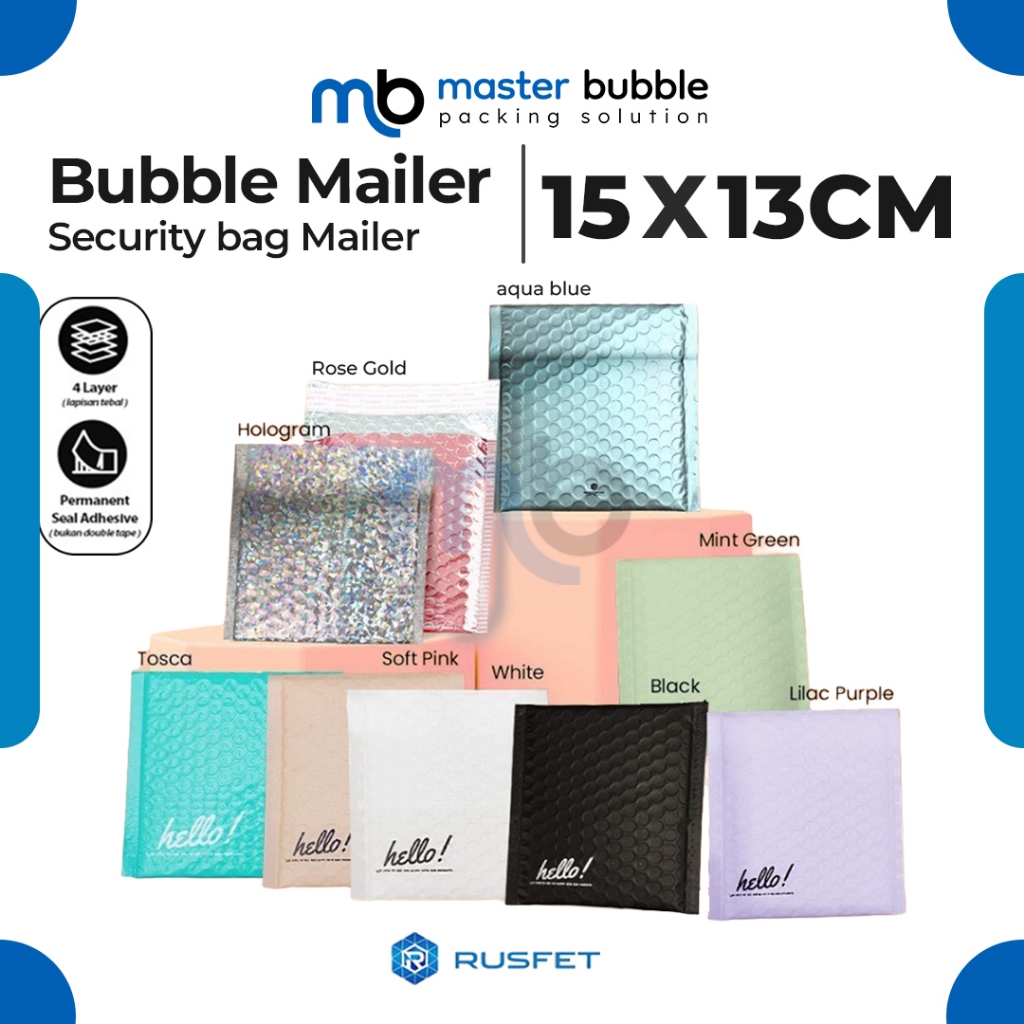 

Amplop Envelope Bubble Mailer Varian 15 x 13 cm / Security Bag Mailer Rusfet Harga Ecer Satuan