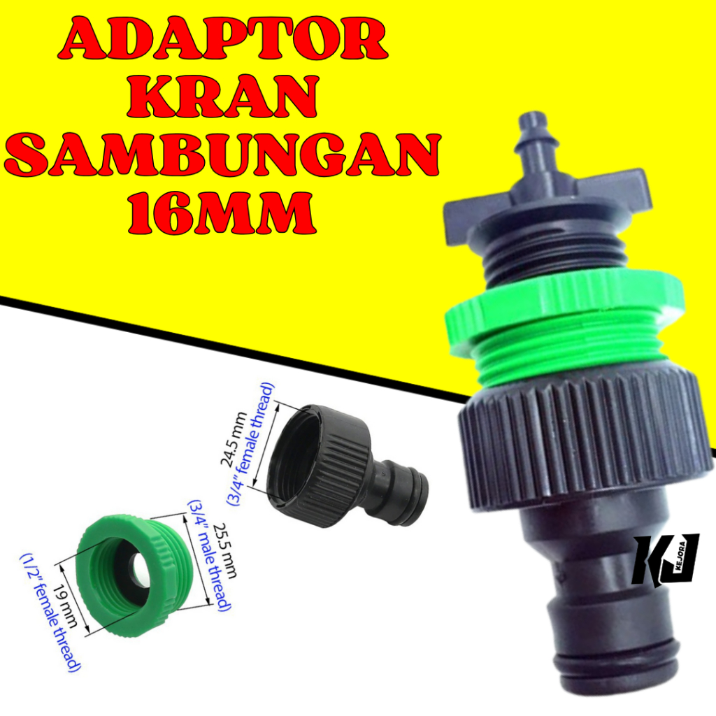 KONEKTOR KRAN SELANG SAMBUNGAN 16MM QUICK RELEASE KE SELANG 4/7MM