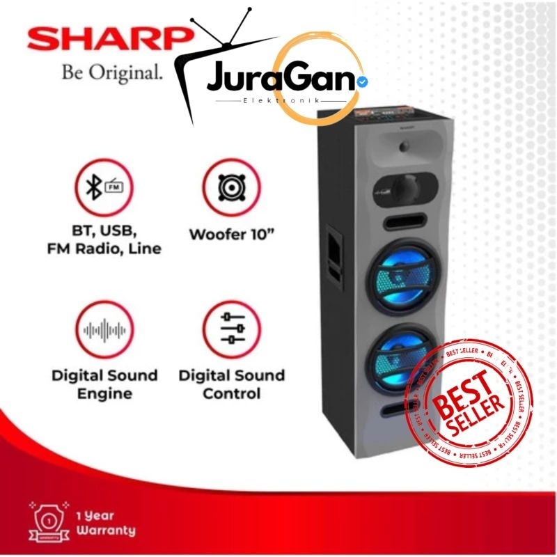 Sharp Audio dan  Speaker Pro X series Grey 220 watt CBOX-PROX20UBB