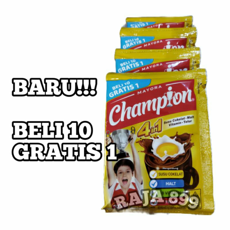 

ENERGEN CHAMPION MINUMAN COKLAT RENCENG ISI 10 SACHET X 30GR