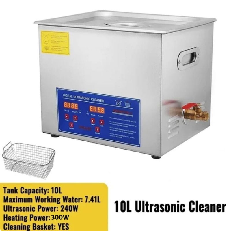 VEVOR Mesin Pembersih Perhiasan Ultrasonic Cleaner 10L 240W