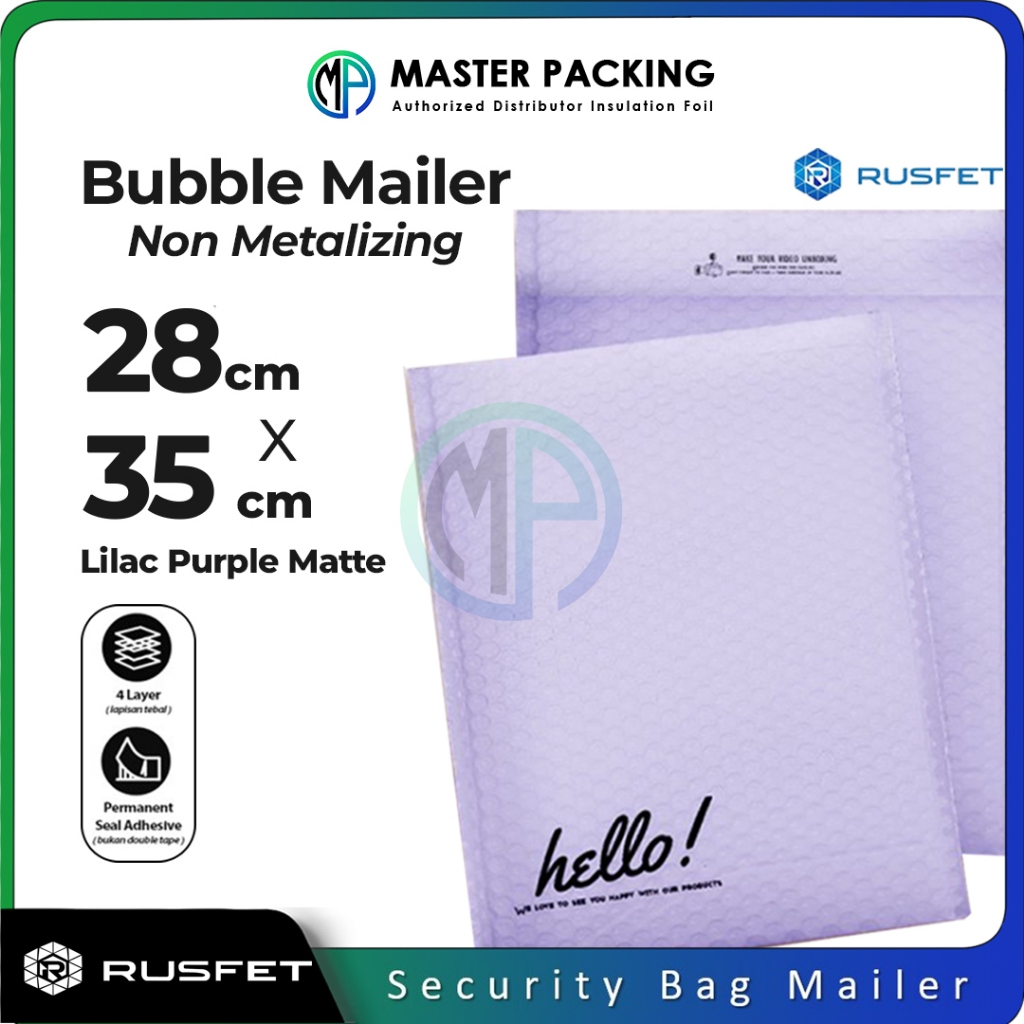 Amplop Bubble Mailer Ungu Lilac 28cm x 35 cm / Envelope Security Bag Mailer Harga Satuan