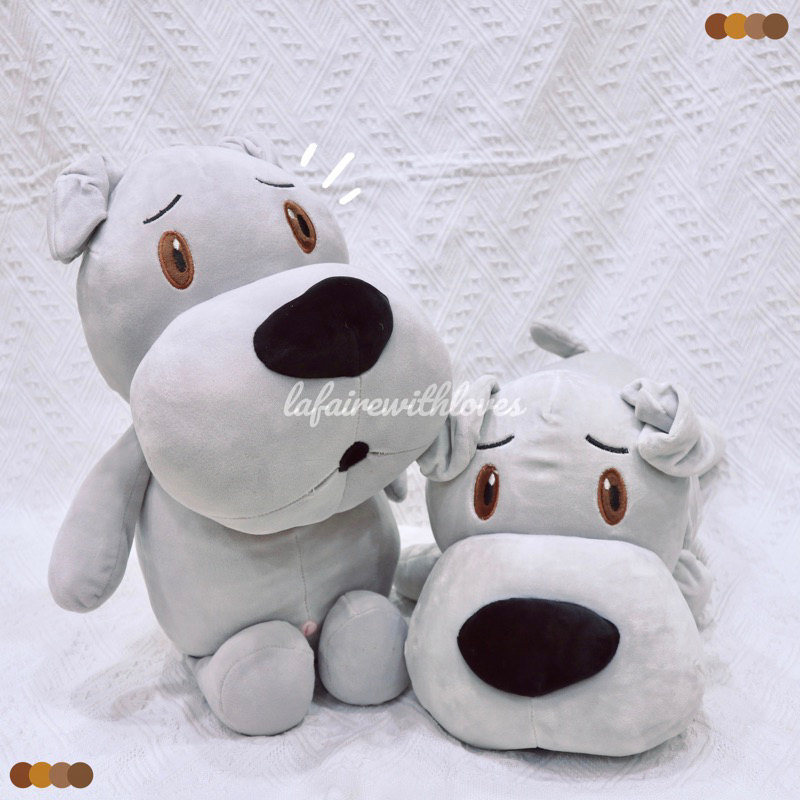 Boneka Soft Anjing Warna Abu