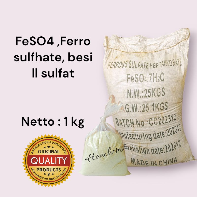 FeSO4 powder, Ferro sulfhate powder,Fero sulfat,Besi ll sulfat @1kg