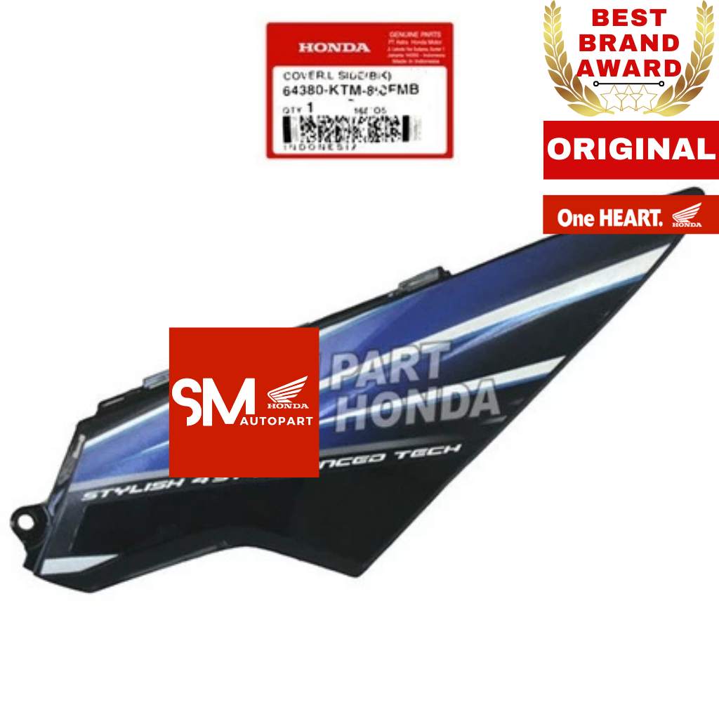 64380-KTM-850FMB Cover Sambungan Body Kiri Supra X 125 Lama Hitam