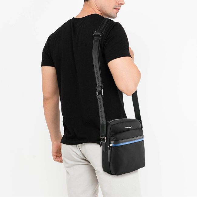 (New & Original) Tas Leather Selempang Pria Hush Puppies - Cartier Sling Bag 233 In Black