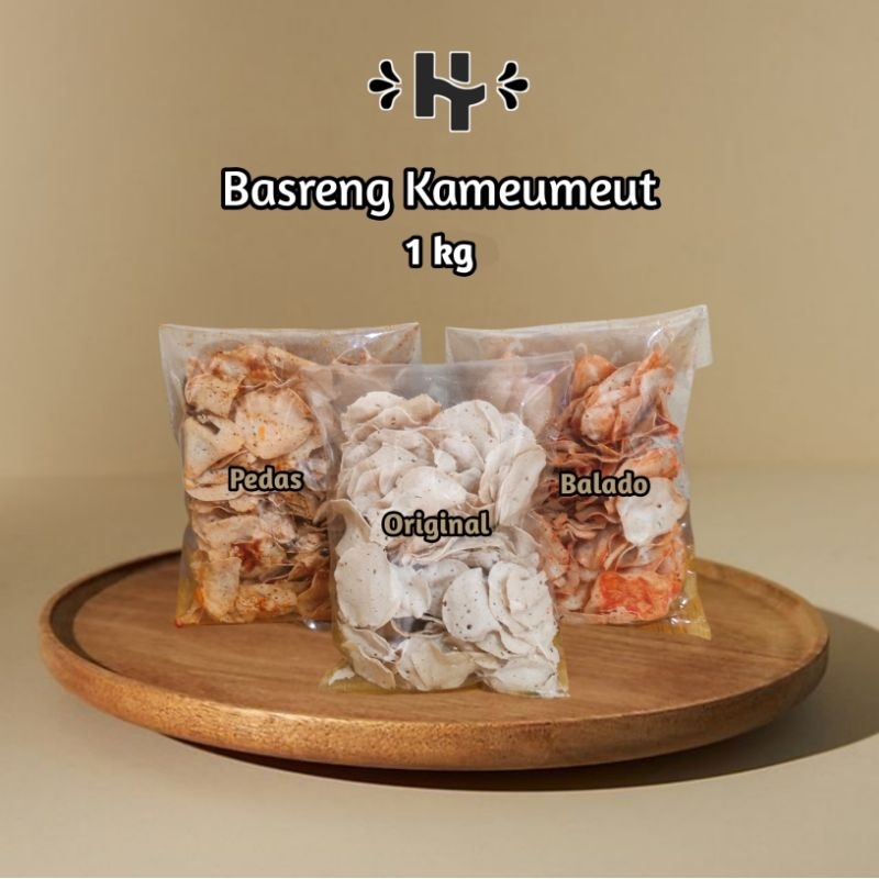 

Kripik Basreng Tipis Renyah 1Kg / Basreng Varian Rasa / Basreng Original / Baso Goreng Renyah