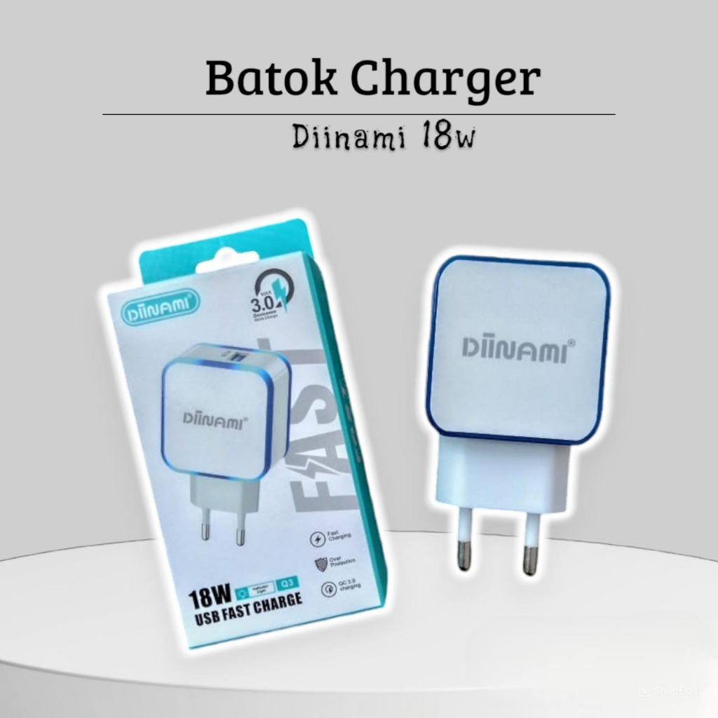 RJB Batok Charger Diinami 18W USB Fast Charging