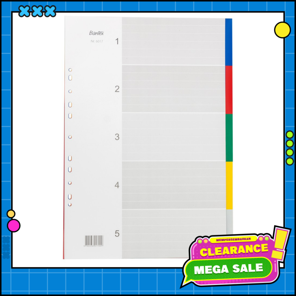 

Bantex PP Colour Divider A3 Potrait (5 pages) 6017 00