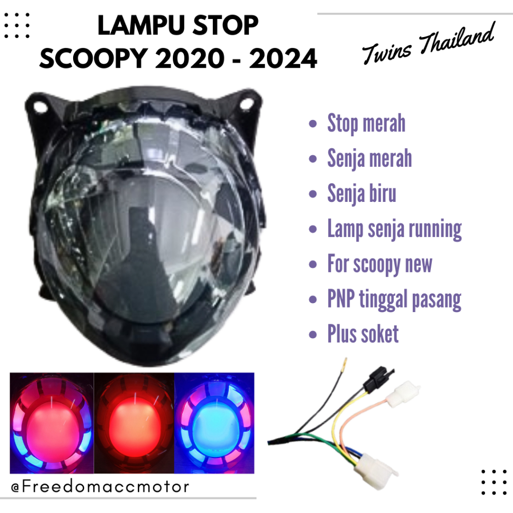 Lampu stop belakang Scoopy 2020 2021 2022 2023 Led running Stop scoopy Aksesoris sepeda motor