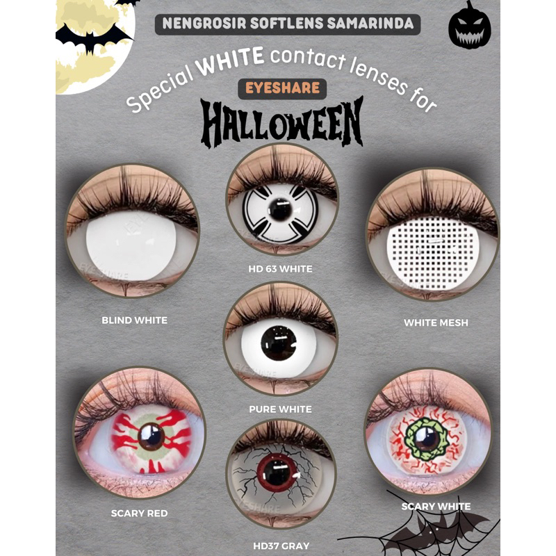 SOFTLENS PUTIH HALLOWEEN COSPLAY ANIME - SOFTLENS EYESHARE BEST SELLER 14,5MM