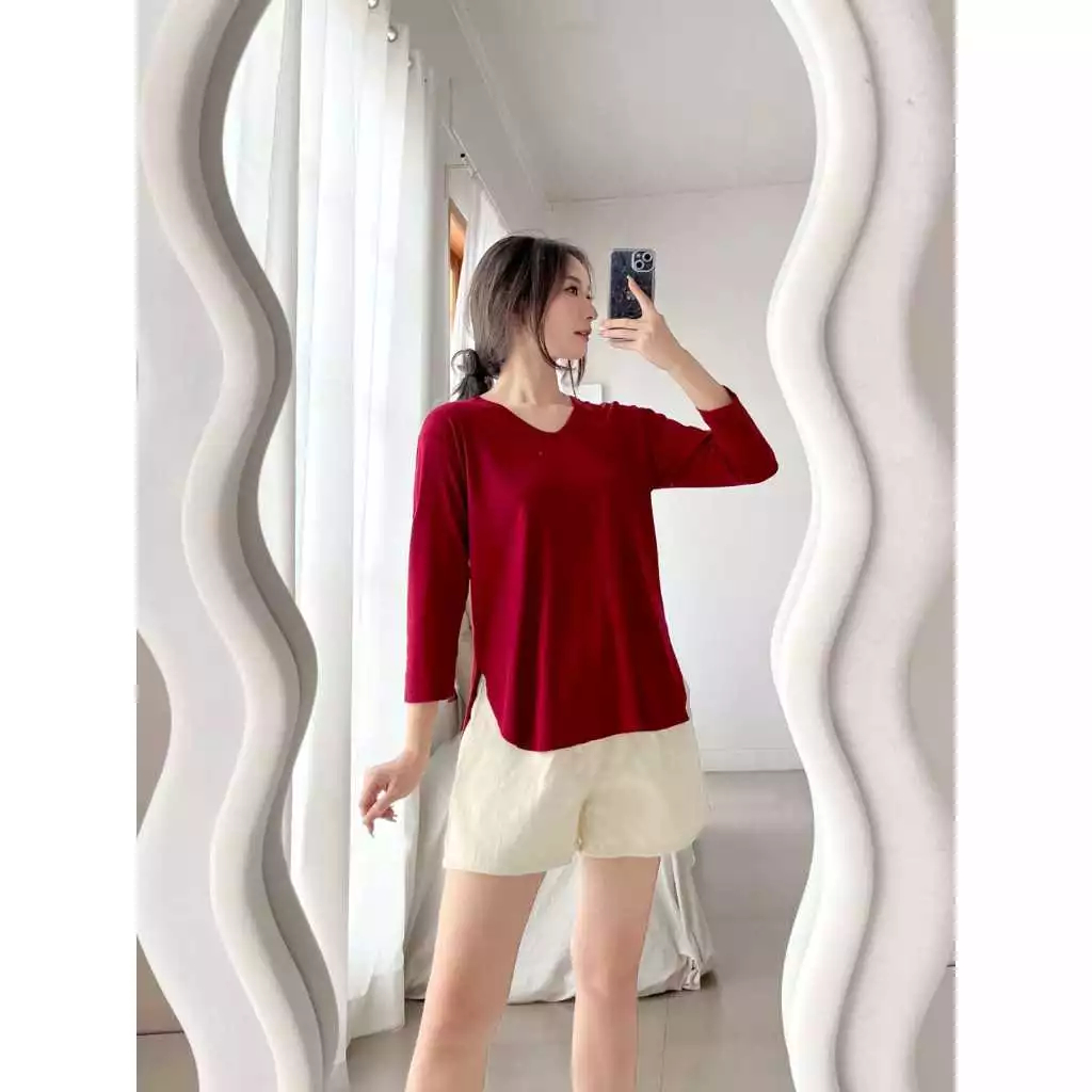 Kaos oversize lengan 7/8 / Kaos murah / Kaos wanita Oversize Lengan 7/8