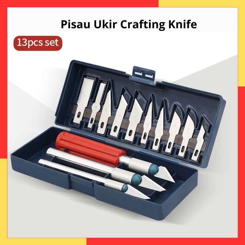 

Set Pisau Ukir Seni Pahat Kayu 13 in 1 Super Tajam Anti Slip Crafting Knife 3 Handle