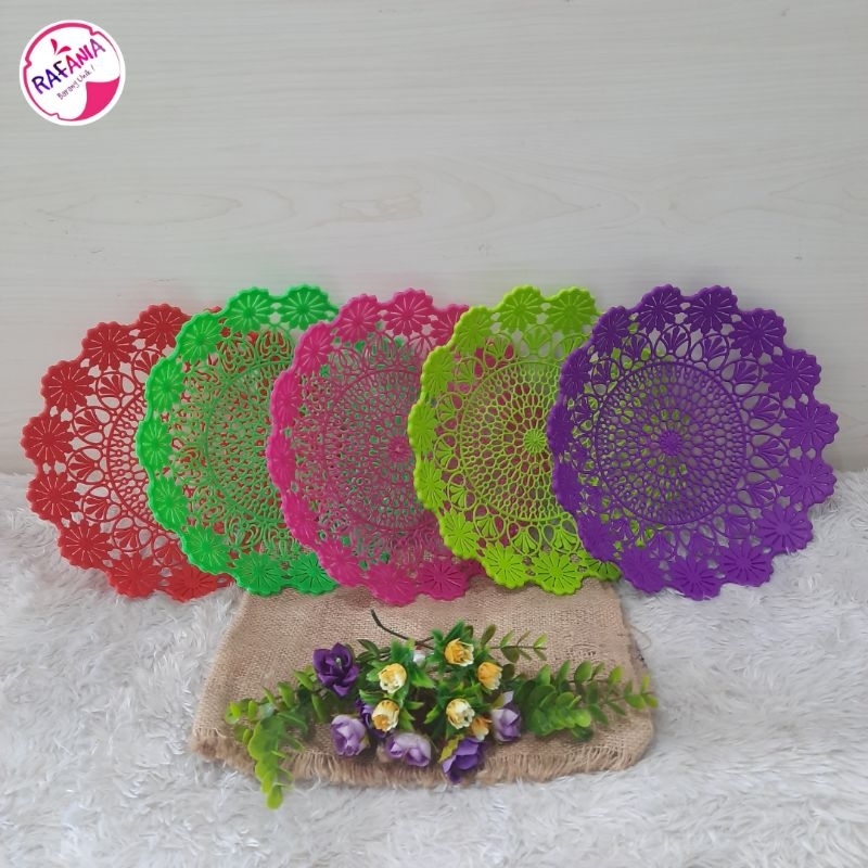 PIRING ROTAN LAVENDER PLASTIK BESAR WARNA
